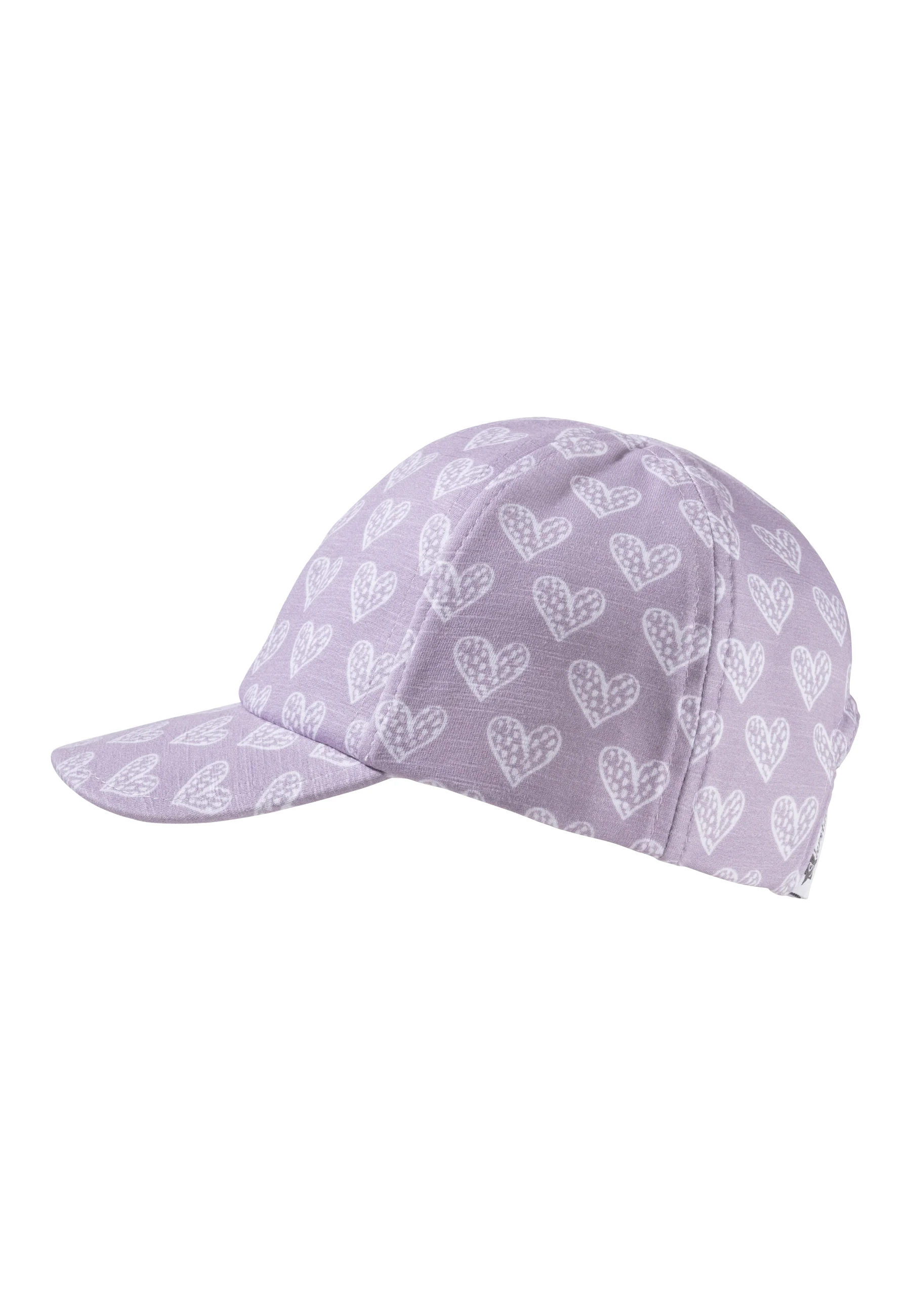 Baseballcap bedruckt mit Herzen in flieder