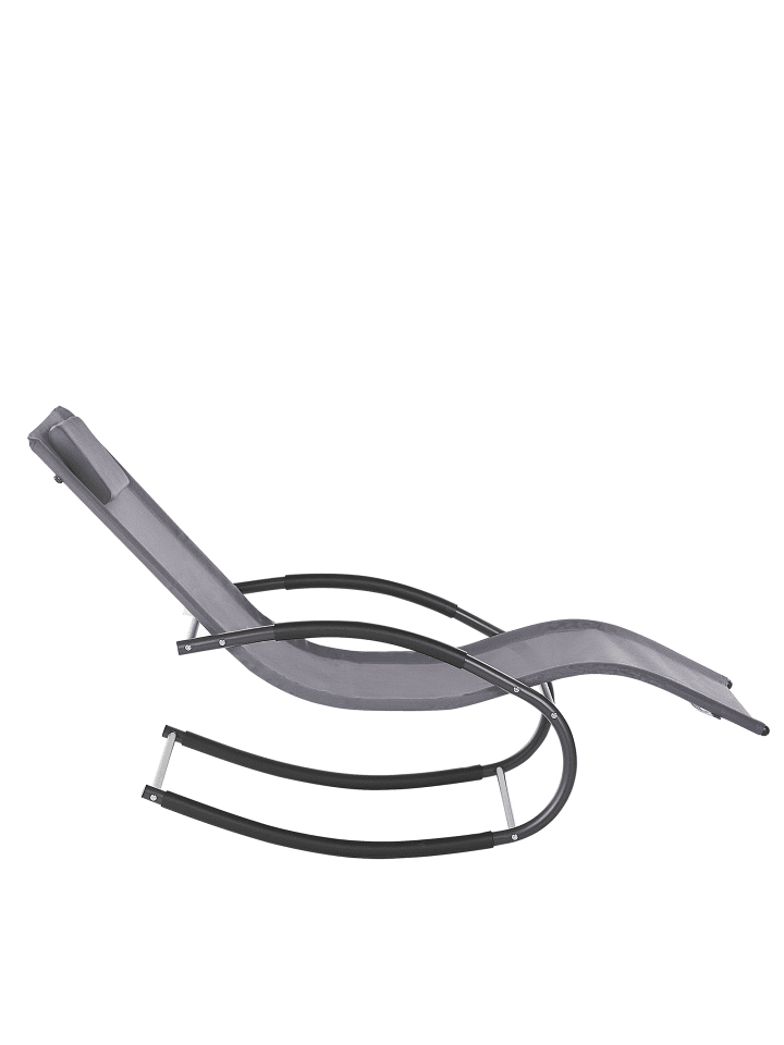 Beliani Gartenliege CARANO II in Grau/Schwarz - (W) 60 x (H) 90 x (L) 155 cm günstig kaufen onesize