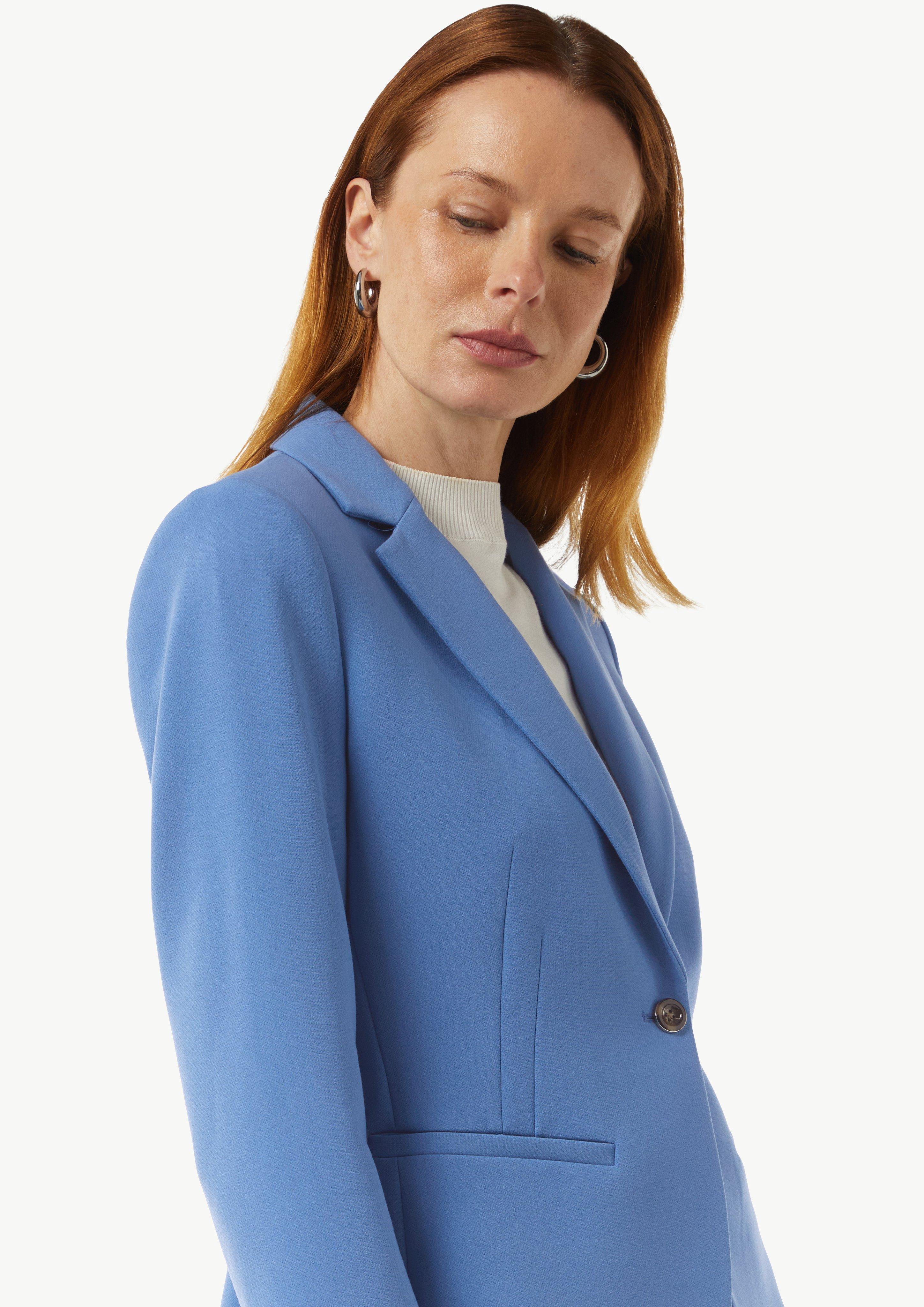 Leicht antaillierter Twillblazer mit Reverskragen - blau
