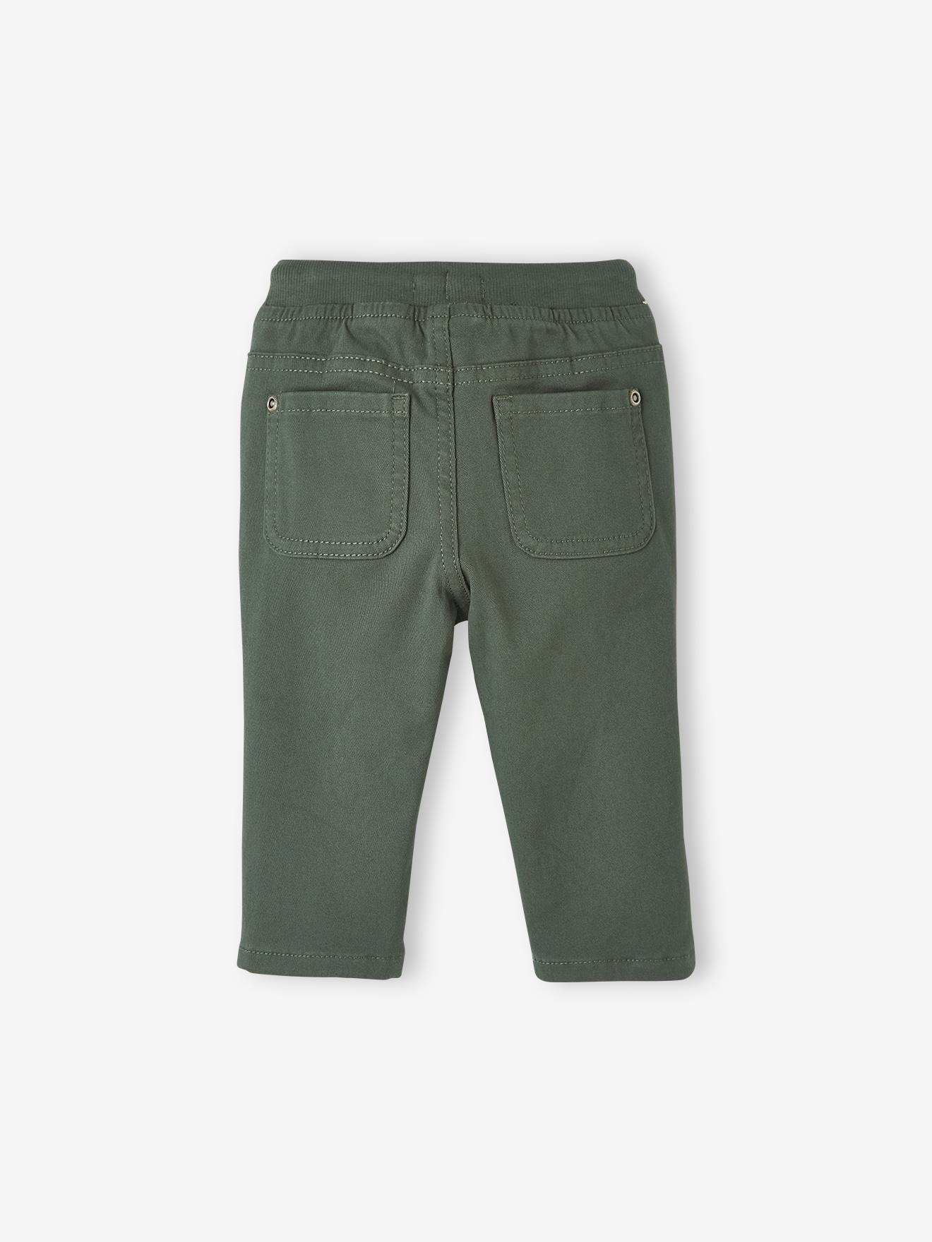 Pantalon en sergé doublé bébé garçon beige poudré