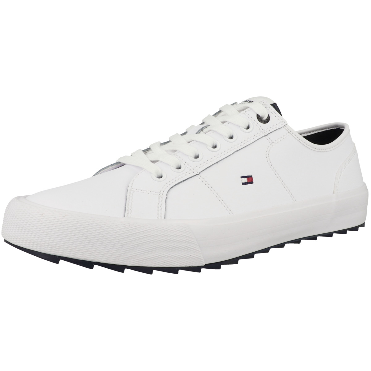 Tommy Hilfiger Core Vulcanized Cleated Leather Sneaker Low weiss