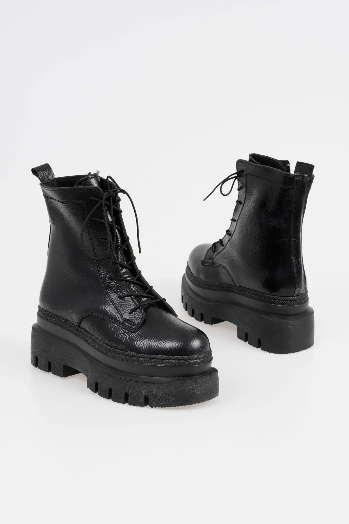 CZ London  Damen-Schnürstiefel mit Plateau und hoher Sohle