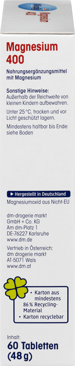 Magnesium 400 Tabletten 60 St, 60 St