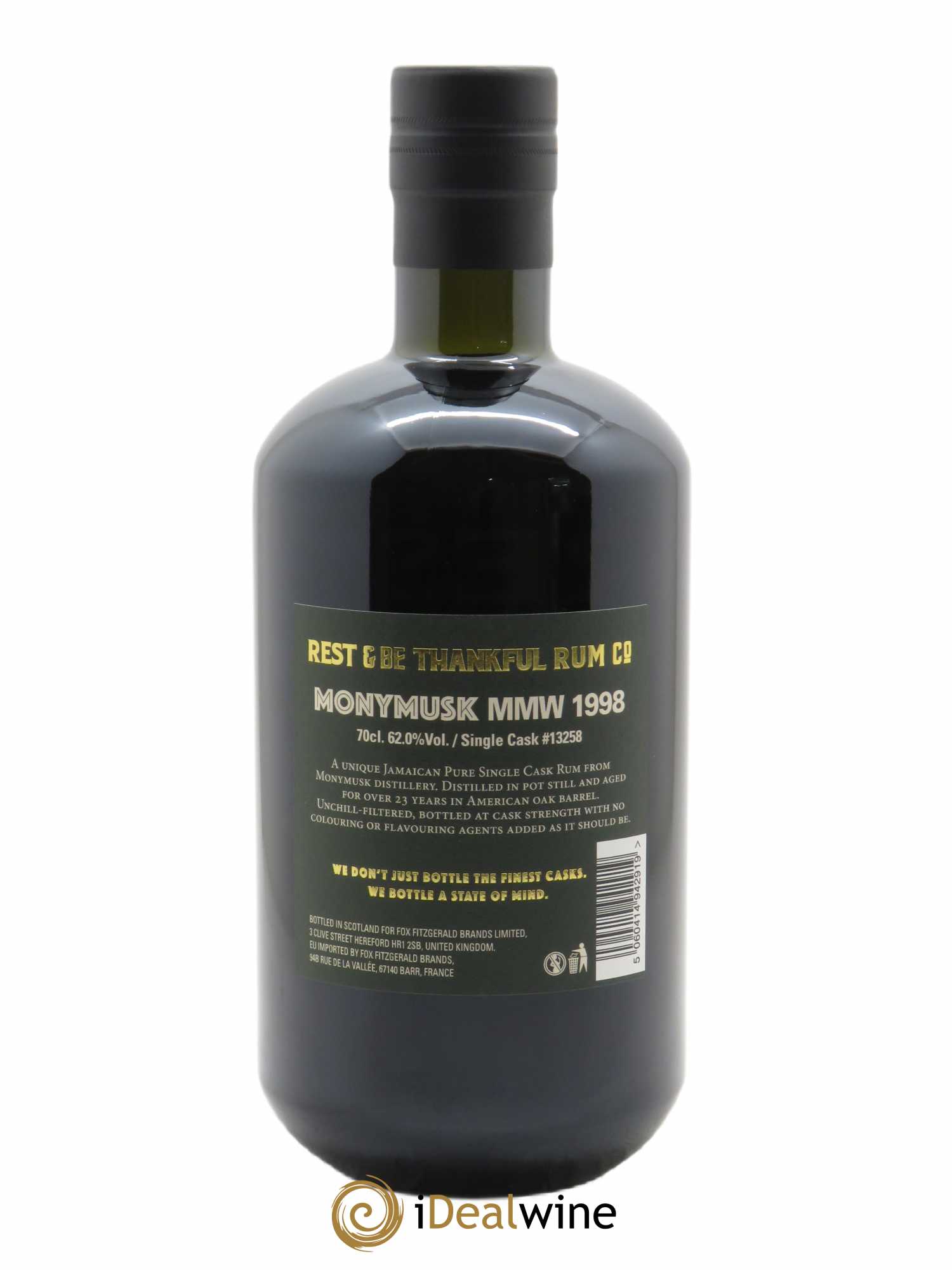 Rum Monymusk MMW Single Cask (70cl) 1998 - Lot de 1 Bouteille