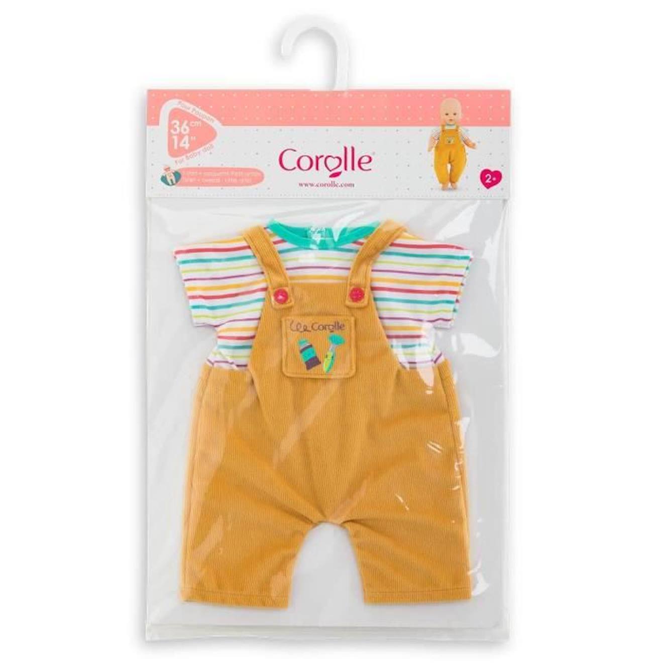 Vêtement pour grand poupon Corolle 36 cm : t-shirt et salopette petit artiste Coloris Unique jaune