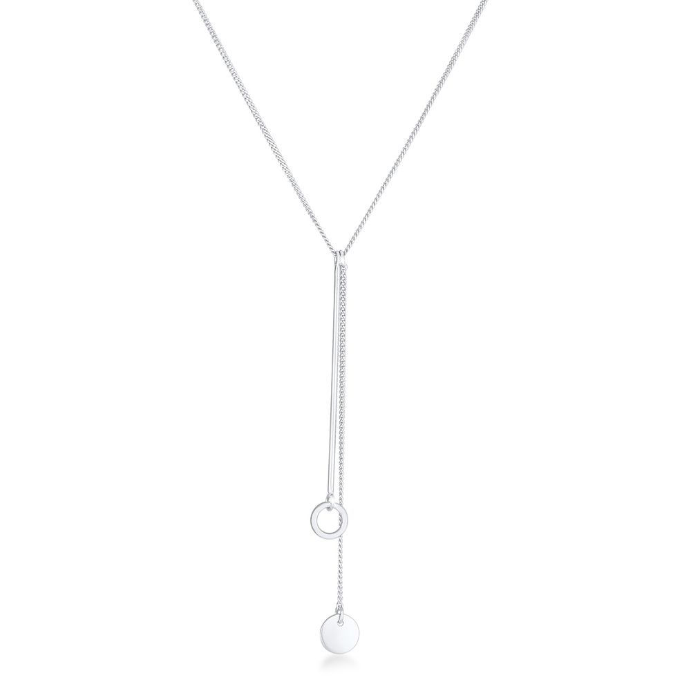 Elli Elli Collier Collier en Y pour dames plaque circulaire Geo Trend Boho en argent 9 Bijoux