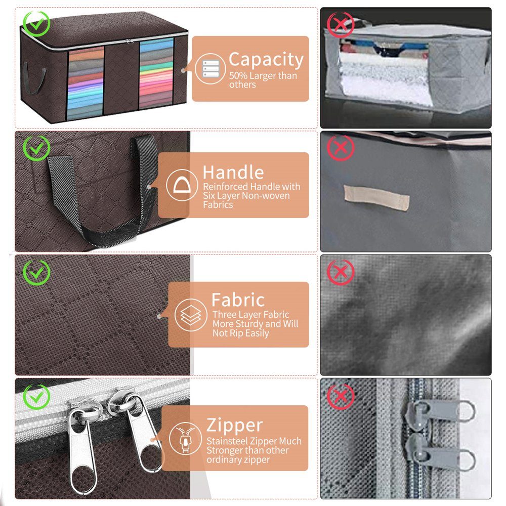 NASUM Allzweckkiste 3 Aufbewahrungstaschen verschließbar mit Fenster (Organizer, Taschen, Aufbewahrungsbox), besonders Strapazierfähig