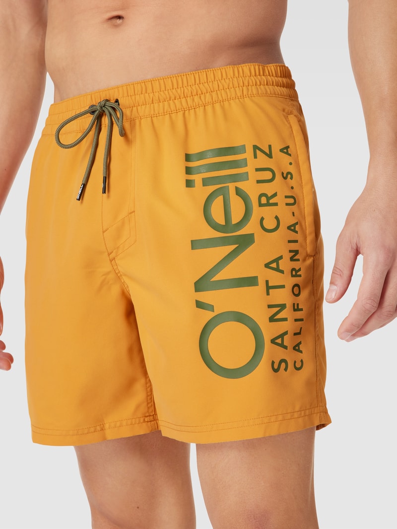 Badehose mit Motiv-Print Modell 'Original Cali 16 Shorts' in apricot