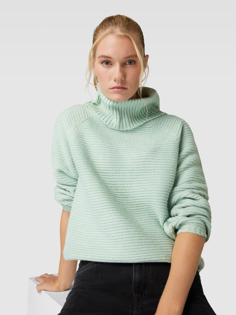 Rollkragenpullover mit Strukturmuster Modell 'ALLIE LIFE' in mint