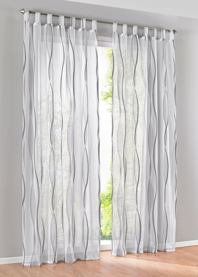 Gardine mit Wellenmuster (1er Pack)