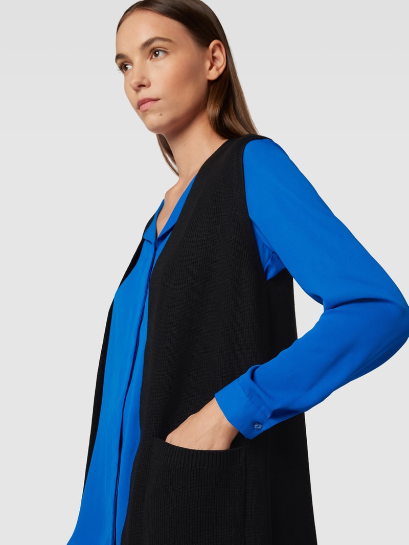 Longcardigan mit Seitenschlitzen in schwarz