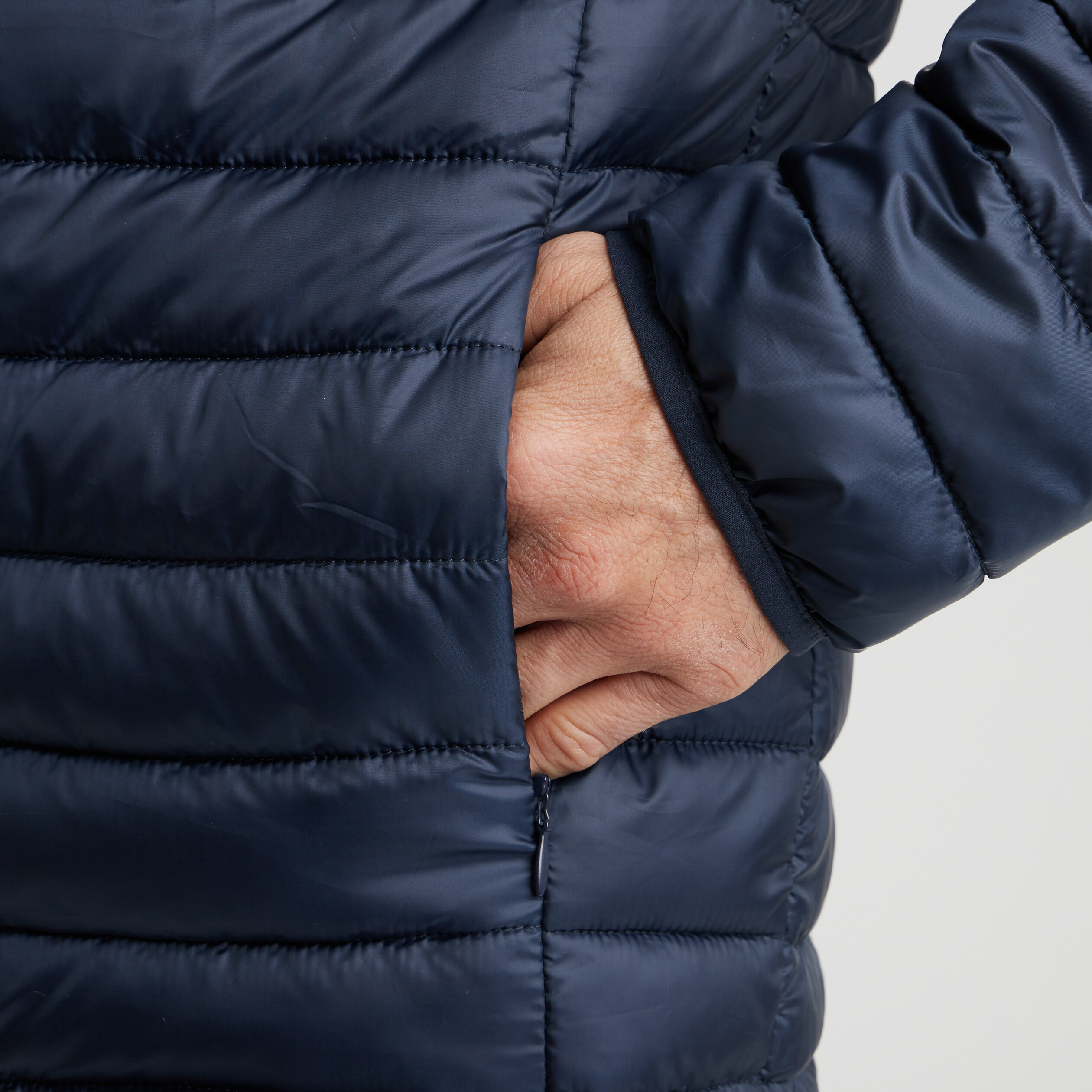 Doudoune droite légère col montant bleu marine homme | La Halle