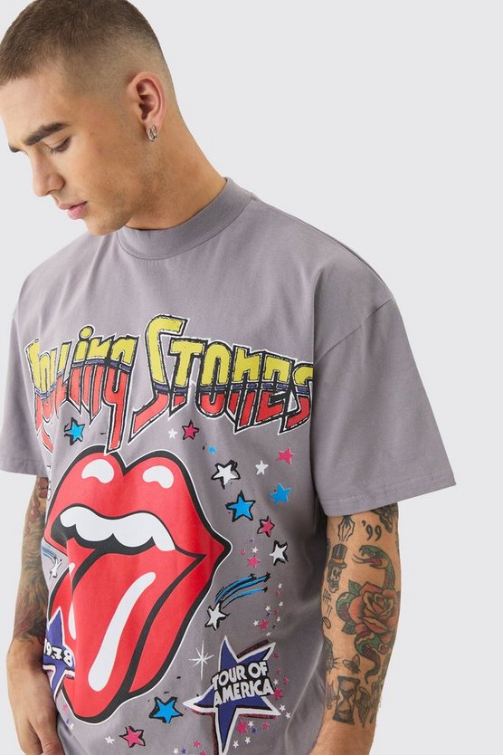 Oversize T-Shirt mit lizenziertem Rolling Stones Print