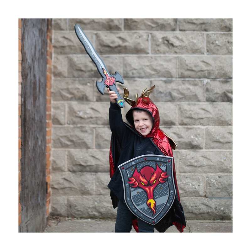 Epée dragon rouge et gris
