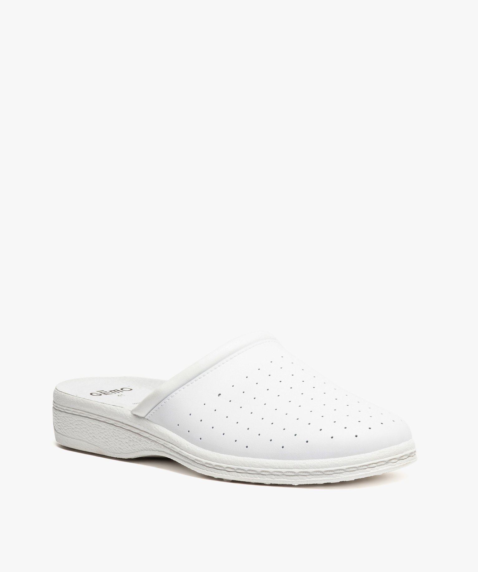 Sabots homme confort dessus uni perforé blanc | GEMO