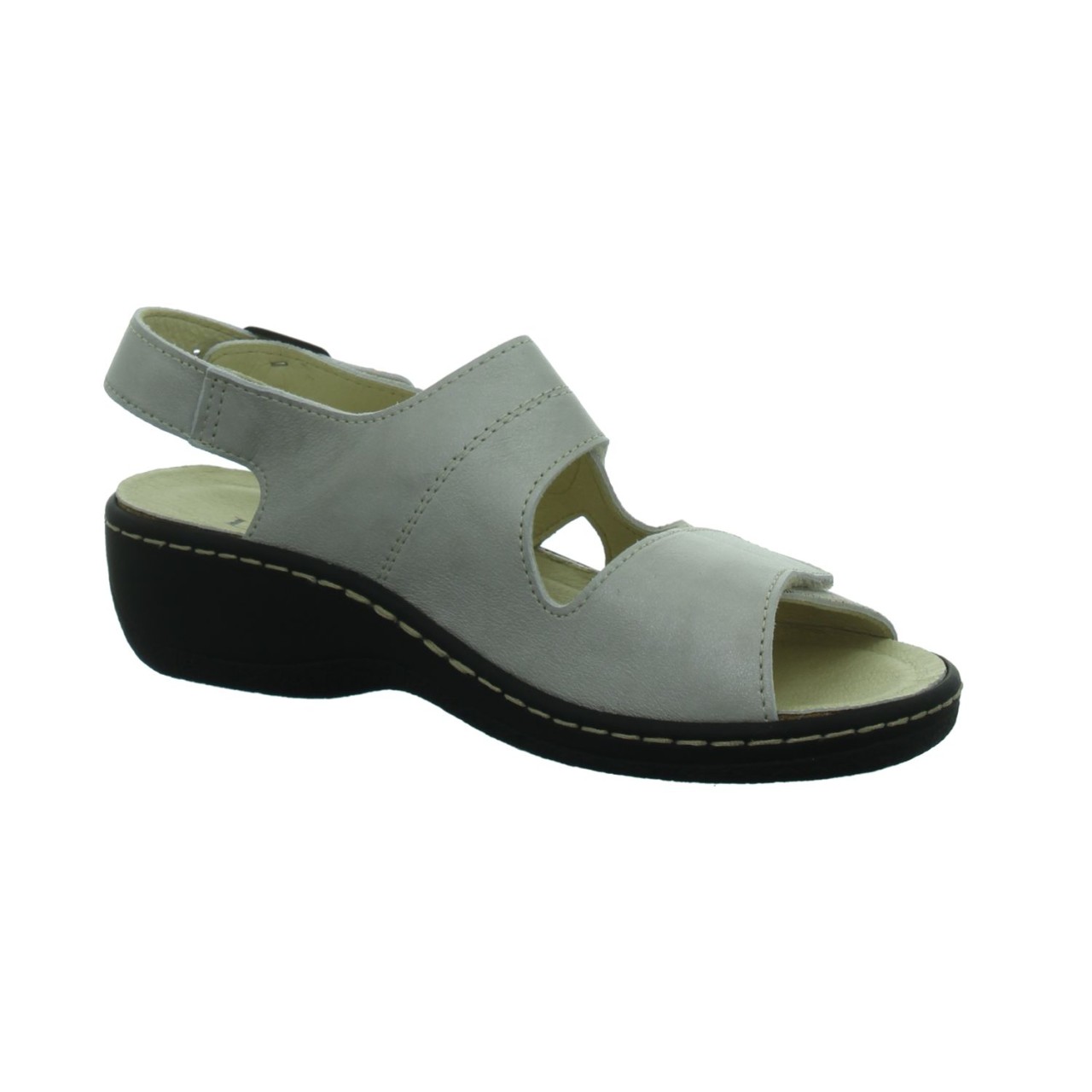 LONGO Komfort Sandalen taupe Bequem-Pantoletten,beige/perle
