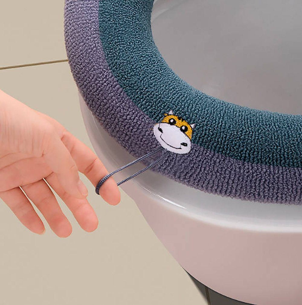 WC-Deckelbezug Heber für weichen Toilettendeckel, Toilettendeckel-Heizung Deliana.home, Höhe 20 mm, Wärmendes Material, Weich und flexibel, Abwaschbar, Polyester-Faser, 1, Weich, waschbar und einfach zu installieren