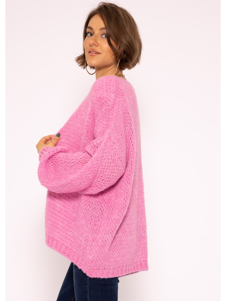 SASSYCLASSY Oversize Strick-Cardigan in Pink günstig kaufen