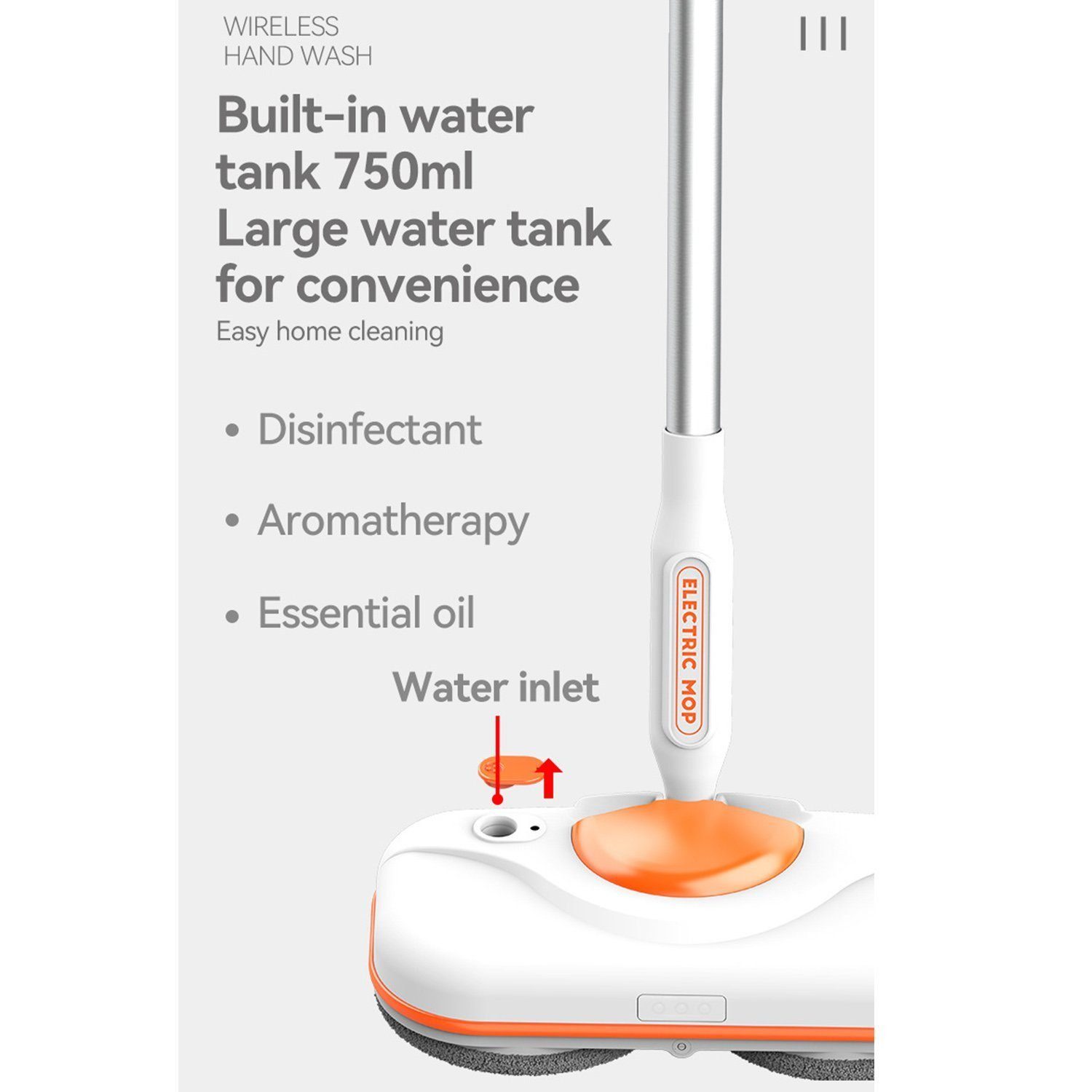 IBETTER Wischmopp Akku-Wischmopp, Akku-Spray-Mopp,30 W,kabelloser Elektro-Mopp, 30,00 W
