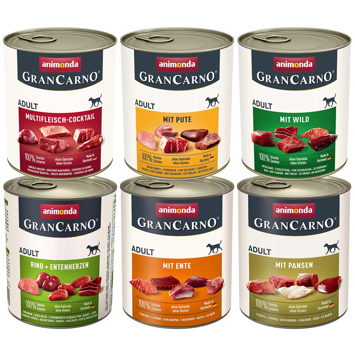 GranCarno Adult 6x800g Kräftige Variation Mixpack II bei ZooRoyal
