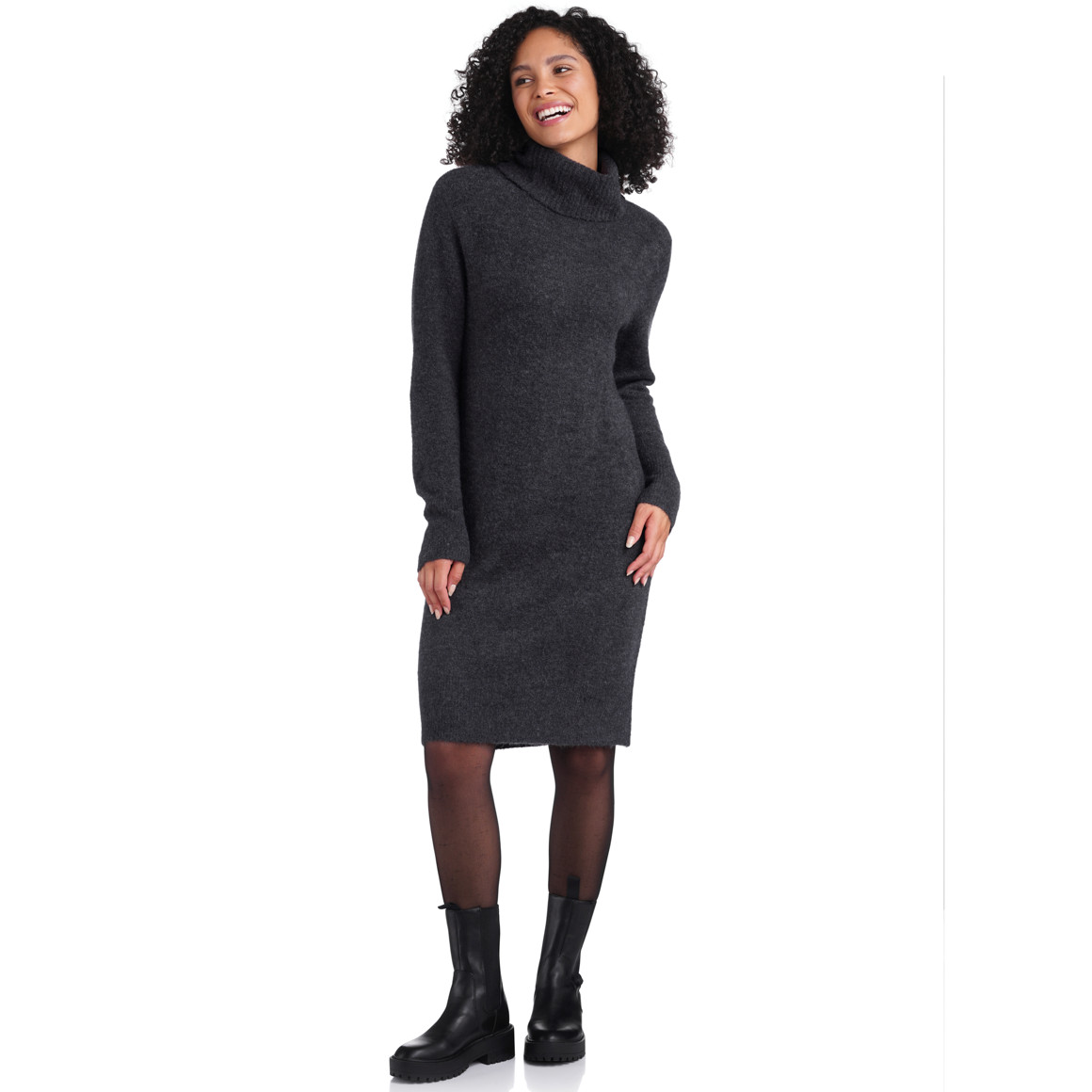 Damen Strickkleid mit Rollkragen
