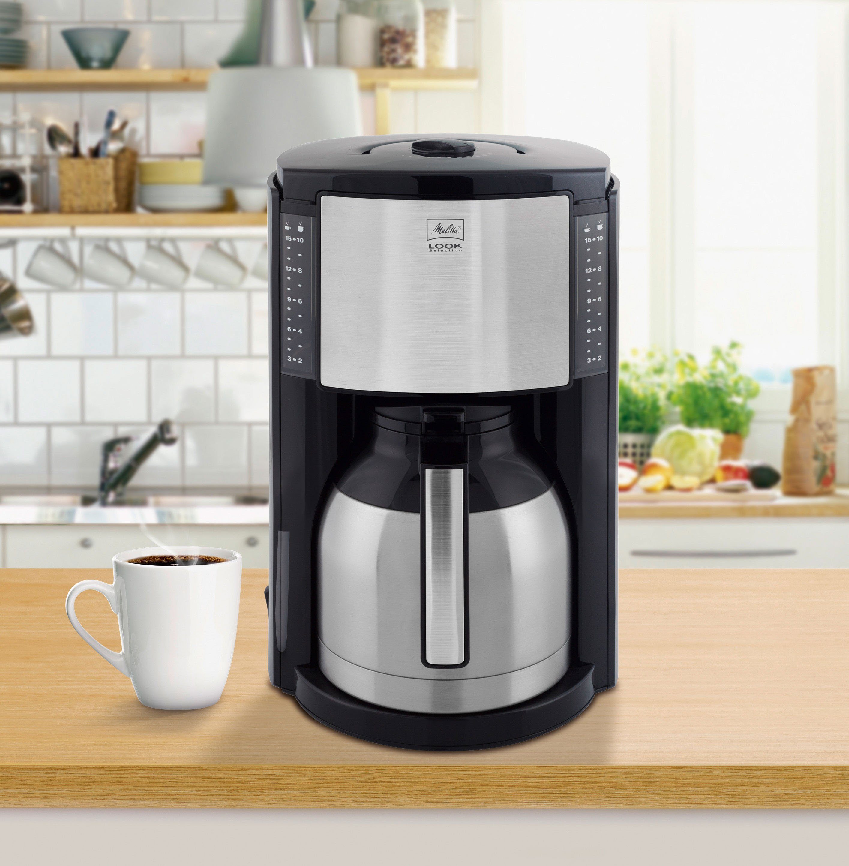 Melitta Filterkaffeemaschine Look® Therm Selection M661, 1,25l Kaffeekanne, Papierfilter 1x4