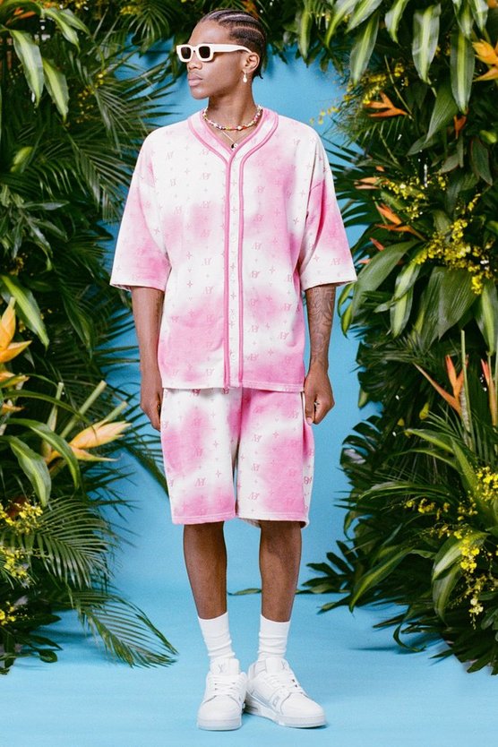 Oversize Baseball Batik Jersey Hemd-Set
