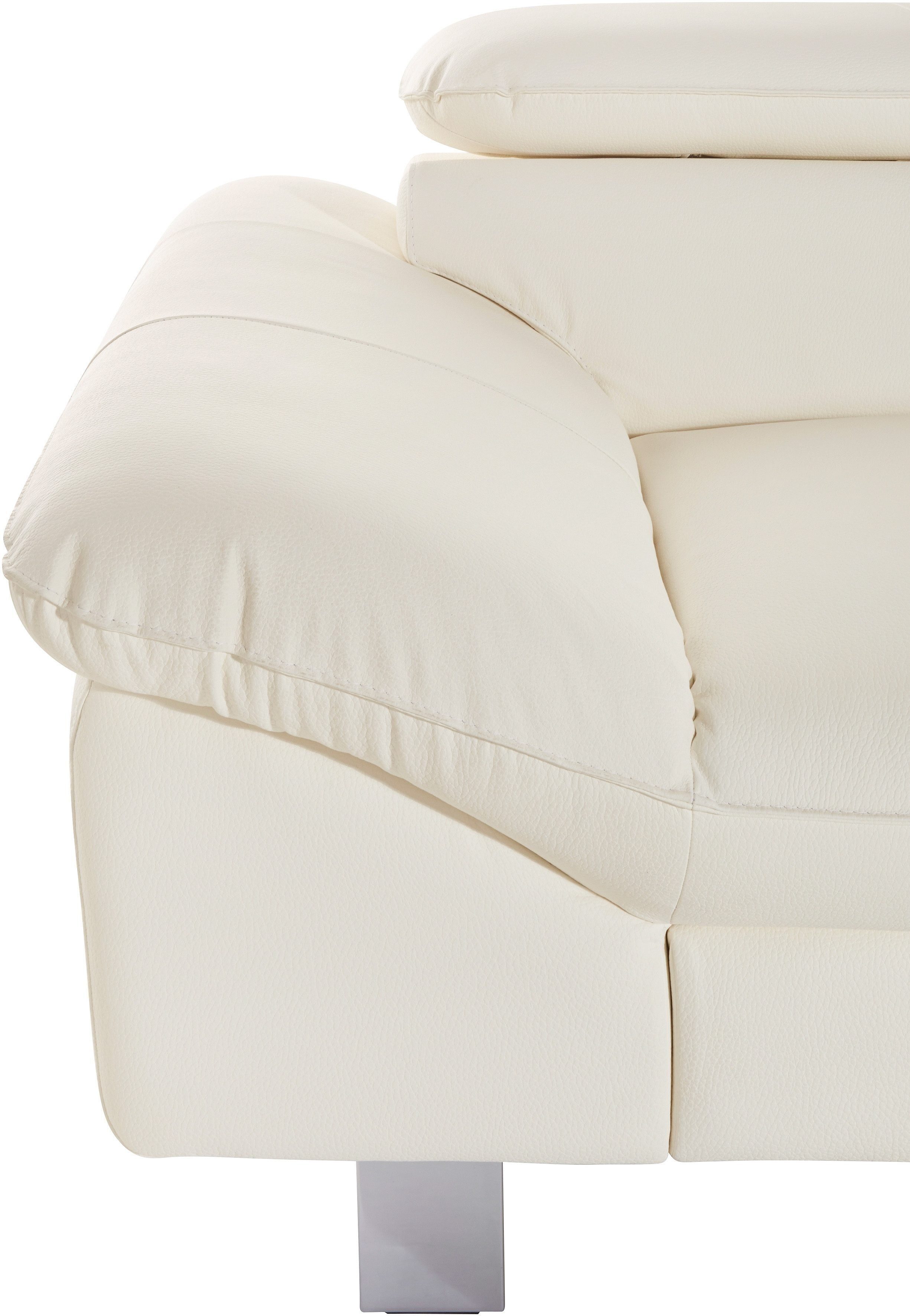 COTTA Polstergarnitur Driver, (Set), bestehend aus Ecksofa und Hocker, mit Kopfteilverstellung