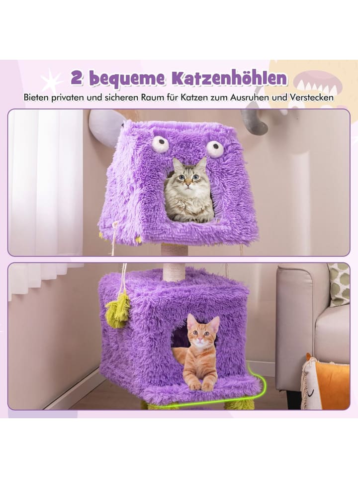 COSTWAY Kratzbaum Monster-Thema 111cm in Lila günstig kaufen onesize