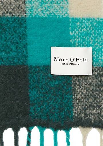 Marc O'Polo Schmaler Karo-Schal aus Schurwolle-Alpakawolle-Mix