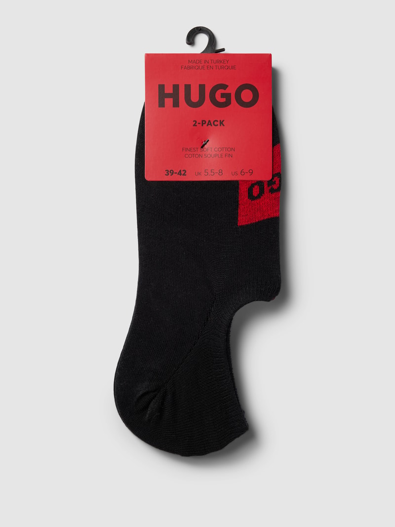 Füßlinge mit Label-Print im 2er-Pack in schwarz