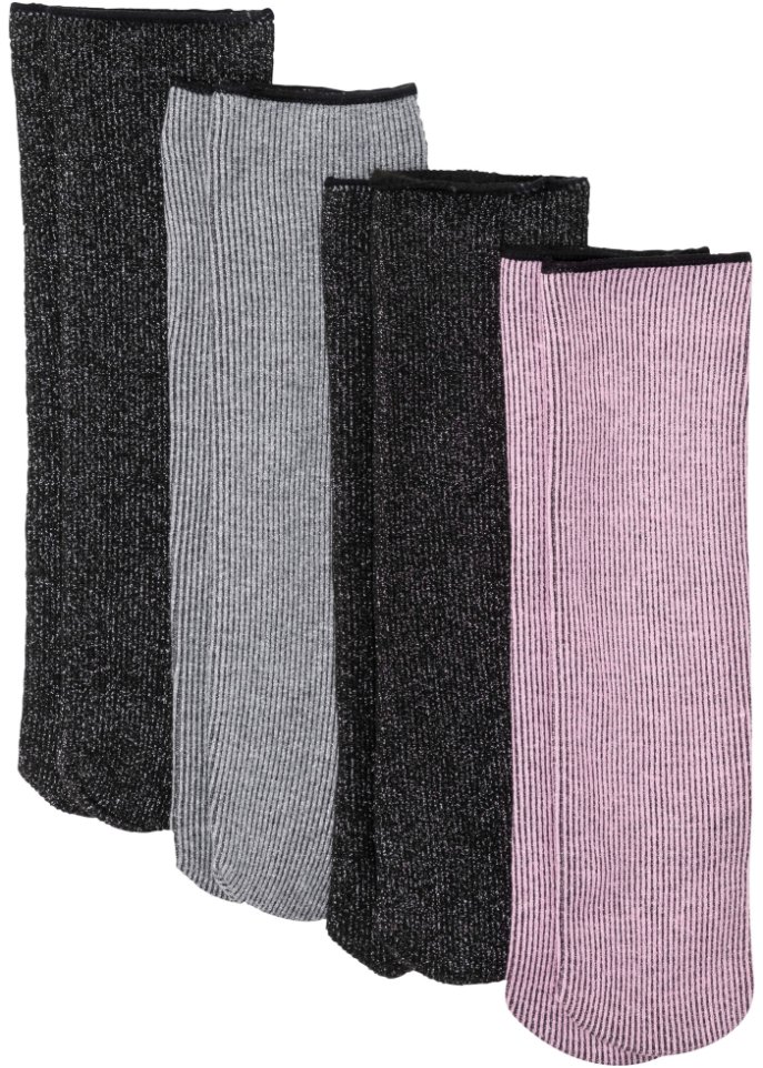 Thermo Socken Glitzergarn (4er Pack)