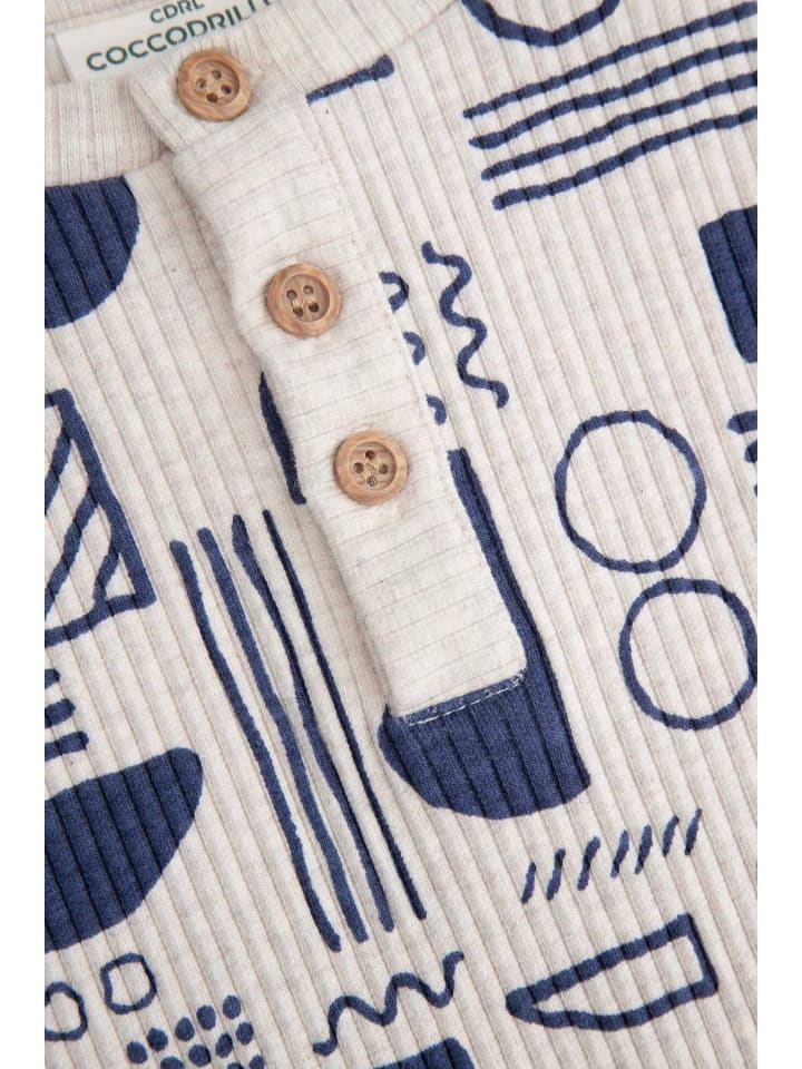Coccodrillo Langarm-Rippstrick-T-Shirt in beige günstig kaufen