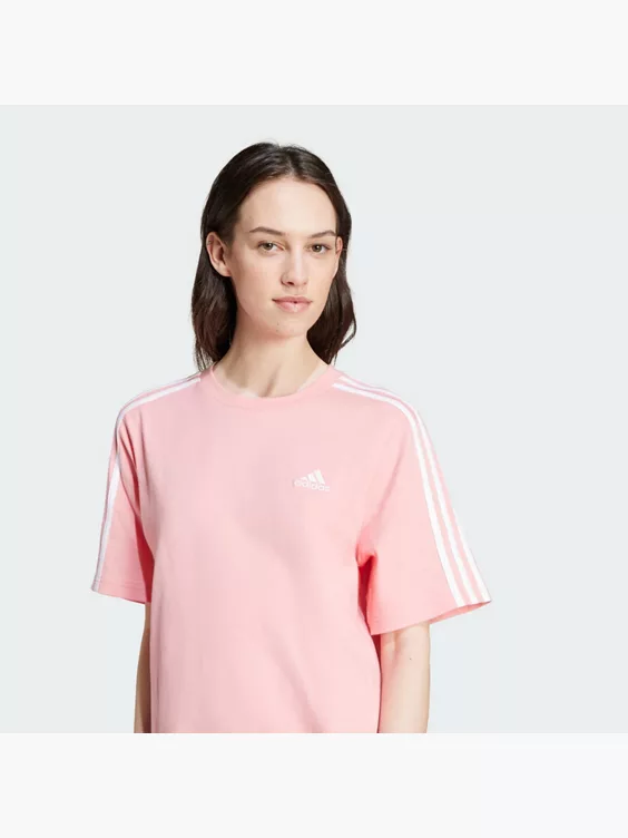 adidas Essentials 3-Streifen Single Jersey Boyfriend T-Shirt-Kleid