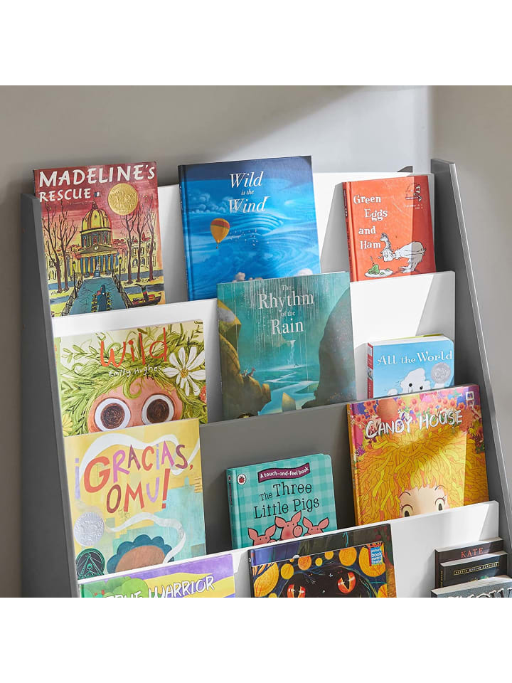 SoBuy Bücherregal in Weiß und Hellgrau - (B)80 x (H)88 x (T)30cm günstig kaufen onesize