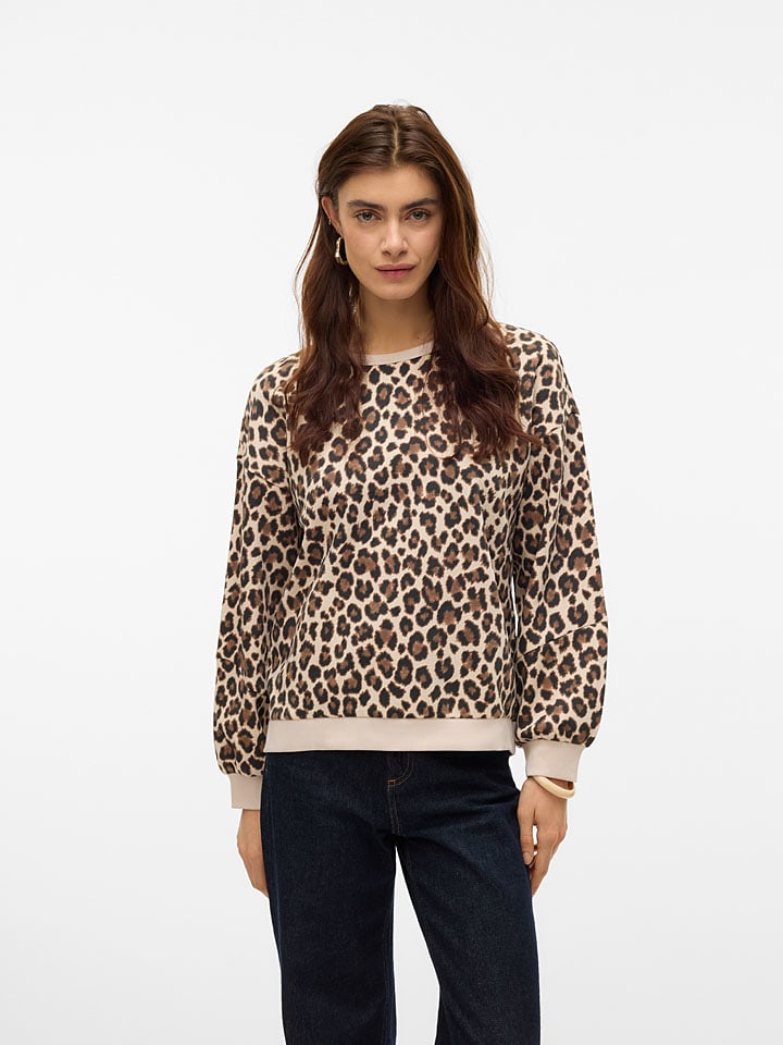 Vero Moda Sweatshirt in Beige/ Schwarz günstig kaufen