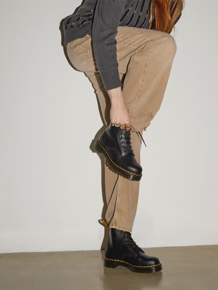 Dr. Martens Leder-Ankle-Boots in Schwarz günstig kaufen 38