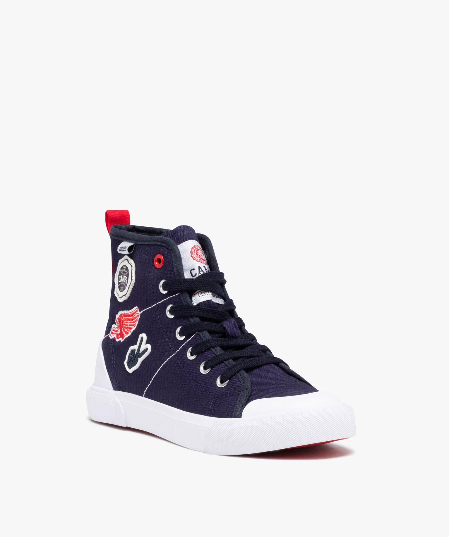 Baskets Garçon mid-cut en toile avec patchs – Camps United marine | GEMO