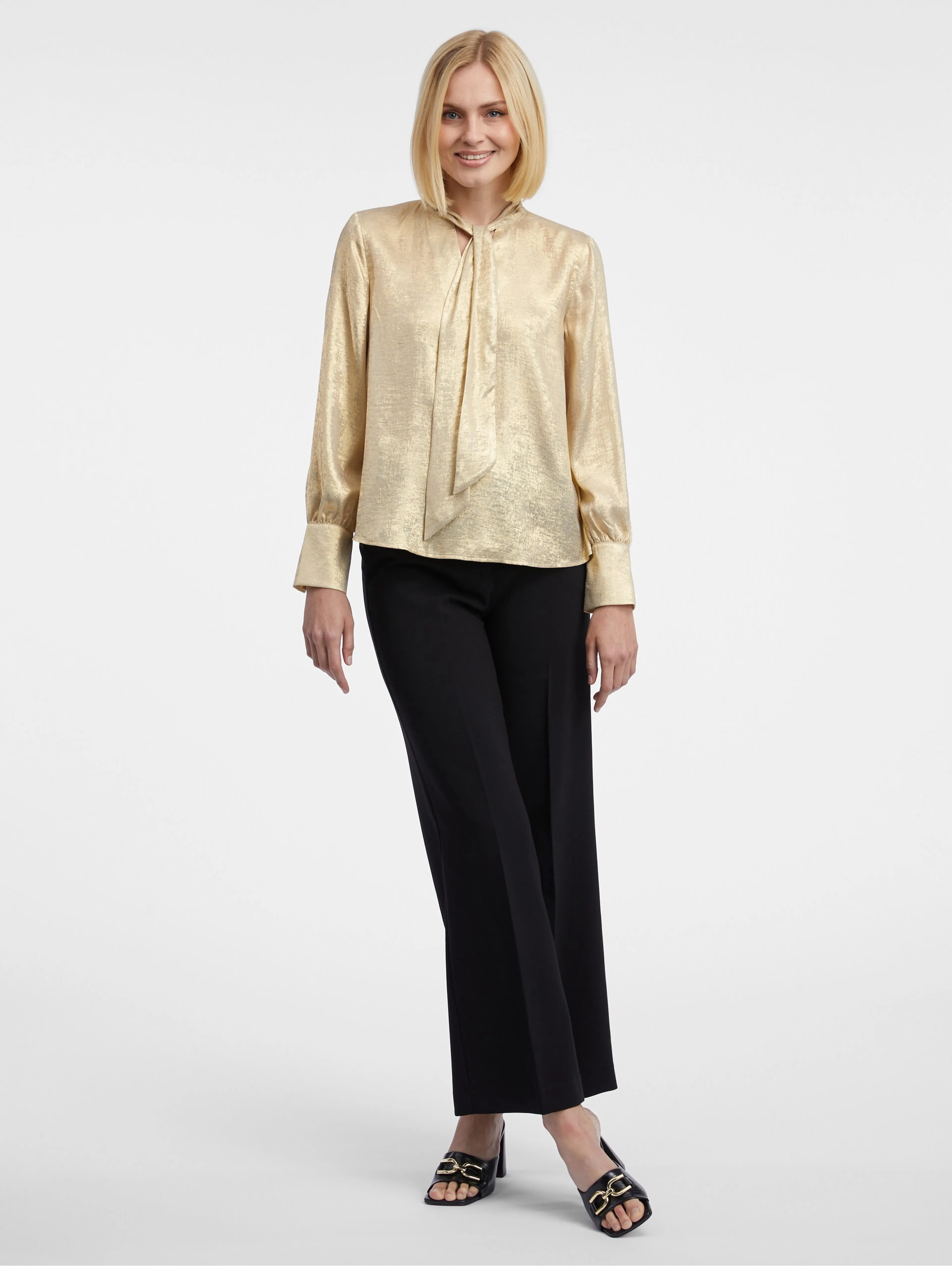 Damen-Satinbluse in Gold ORSAY