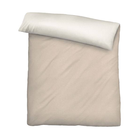 Melange-Flanell Bettwäsche, 135 x 200 cm, beige
