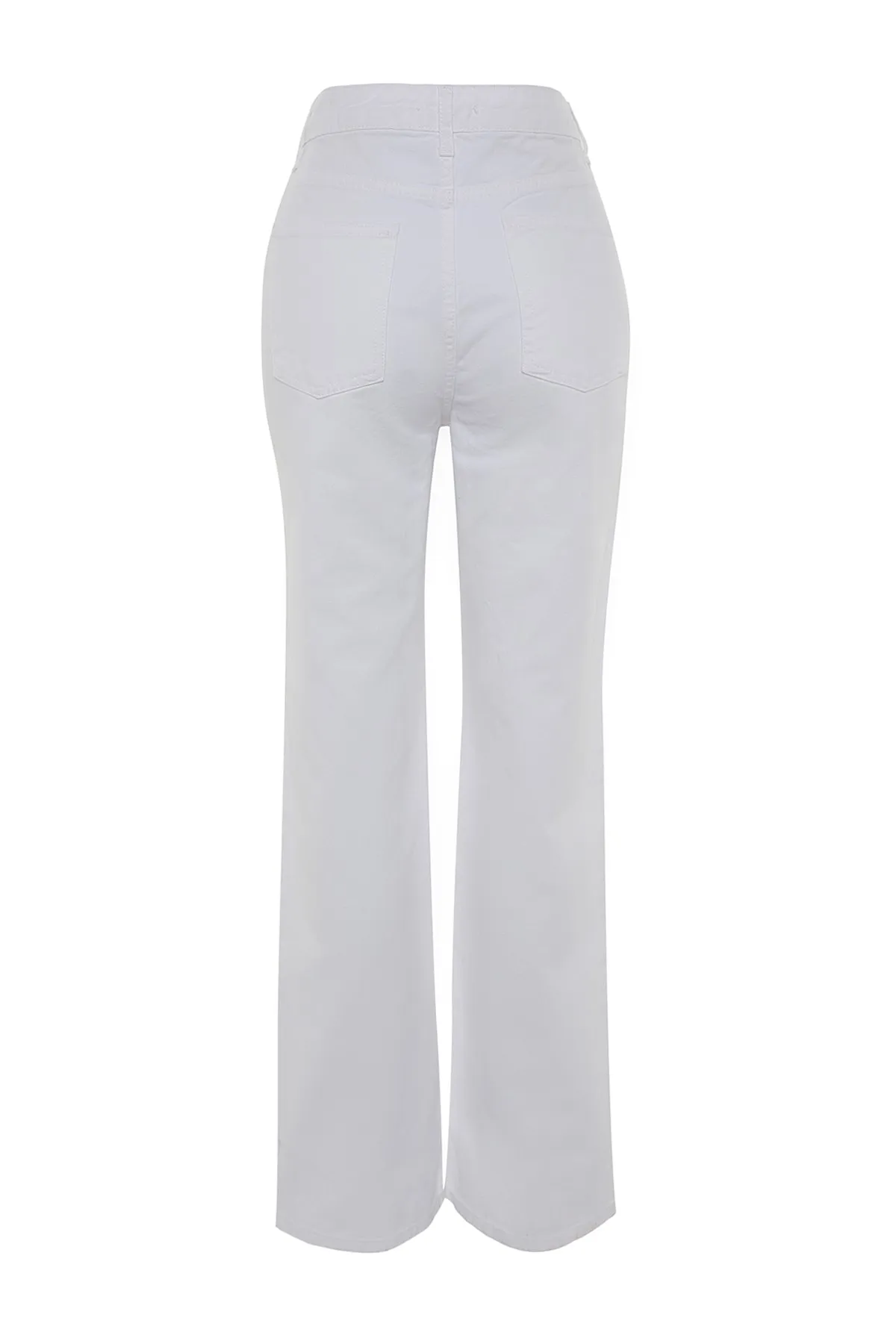 Trendyol Collection  Weiße Jeans mit hoher Taille und weitem Bein TWOSS23JE00233