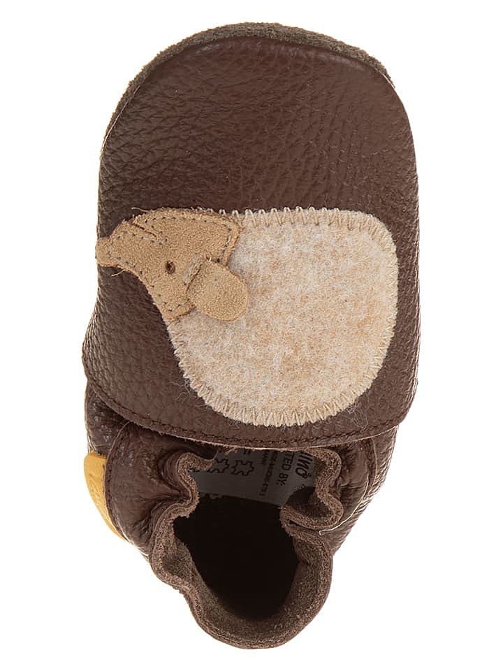 lamino Leder-Krabbelschuhe in Braun günstig kaufen 22/23