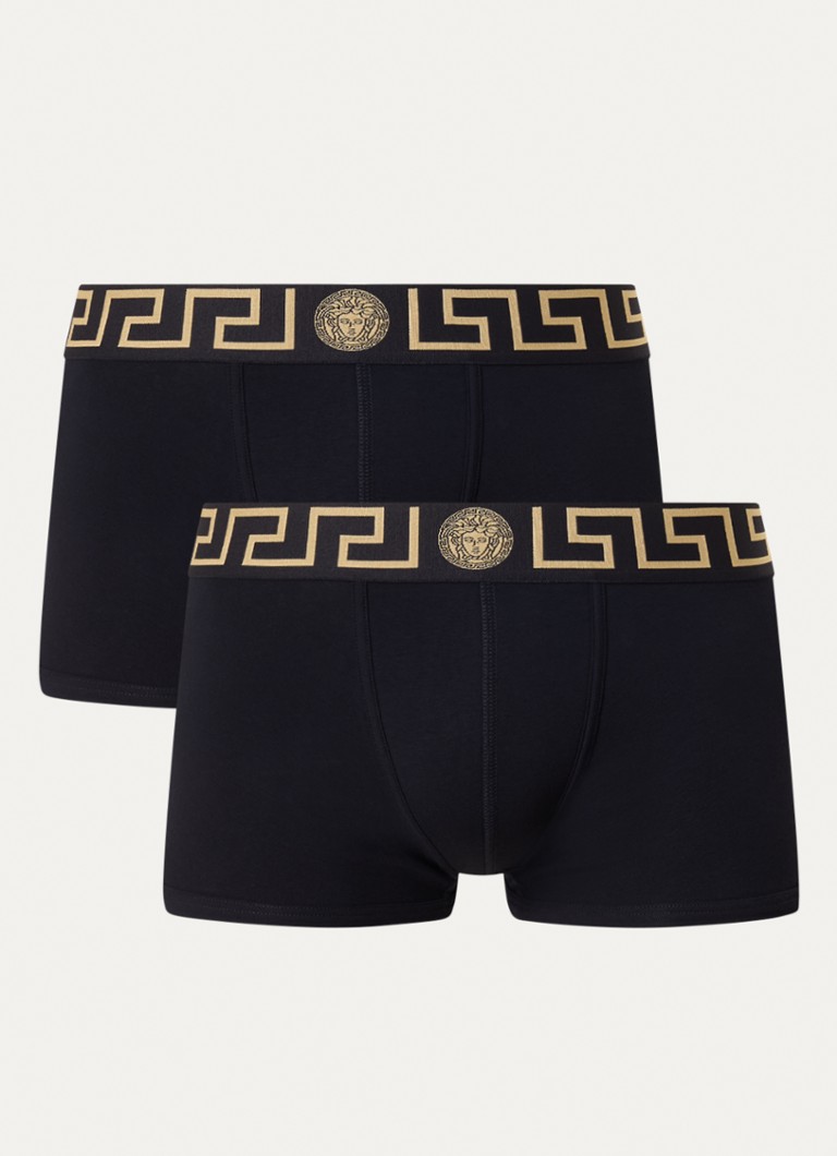 Versace Boxer Shorts with logo waistband in a 2-pack