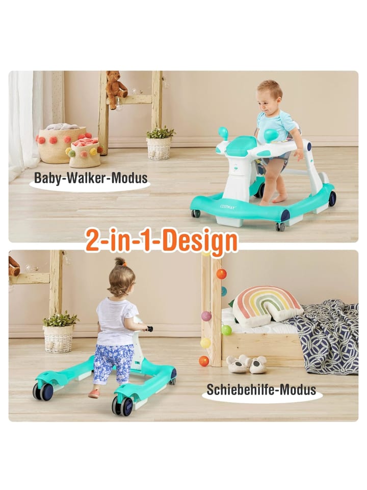 COSTWAY 2-in-1 Lauflernhilfe 6-18 Monate in Grün günstig kaufen onesize