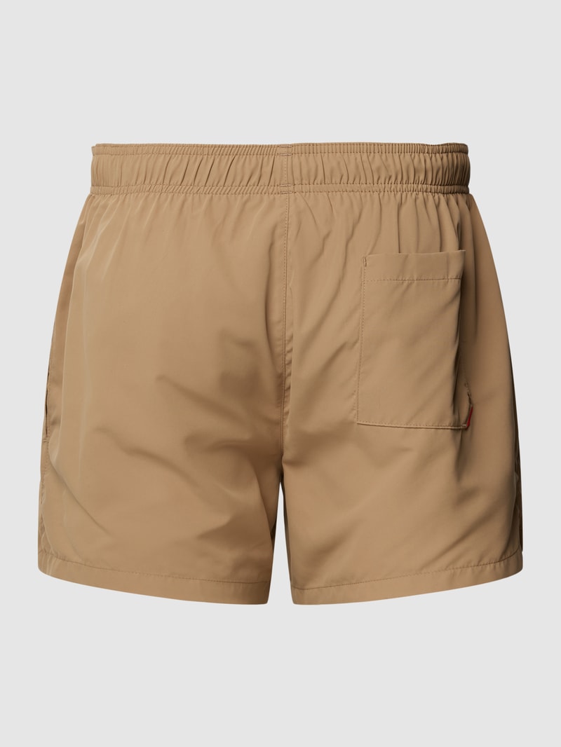 Badehose mit Label-Print in camel