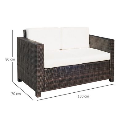 Outsunny Loungesofa Rattan Sofa