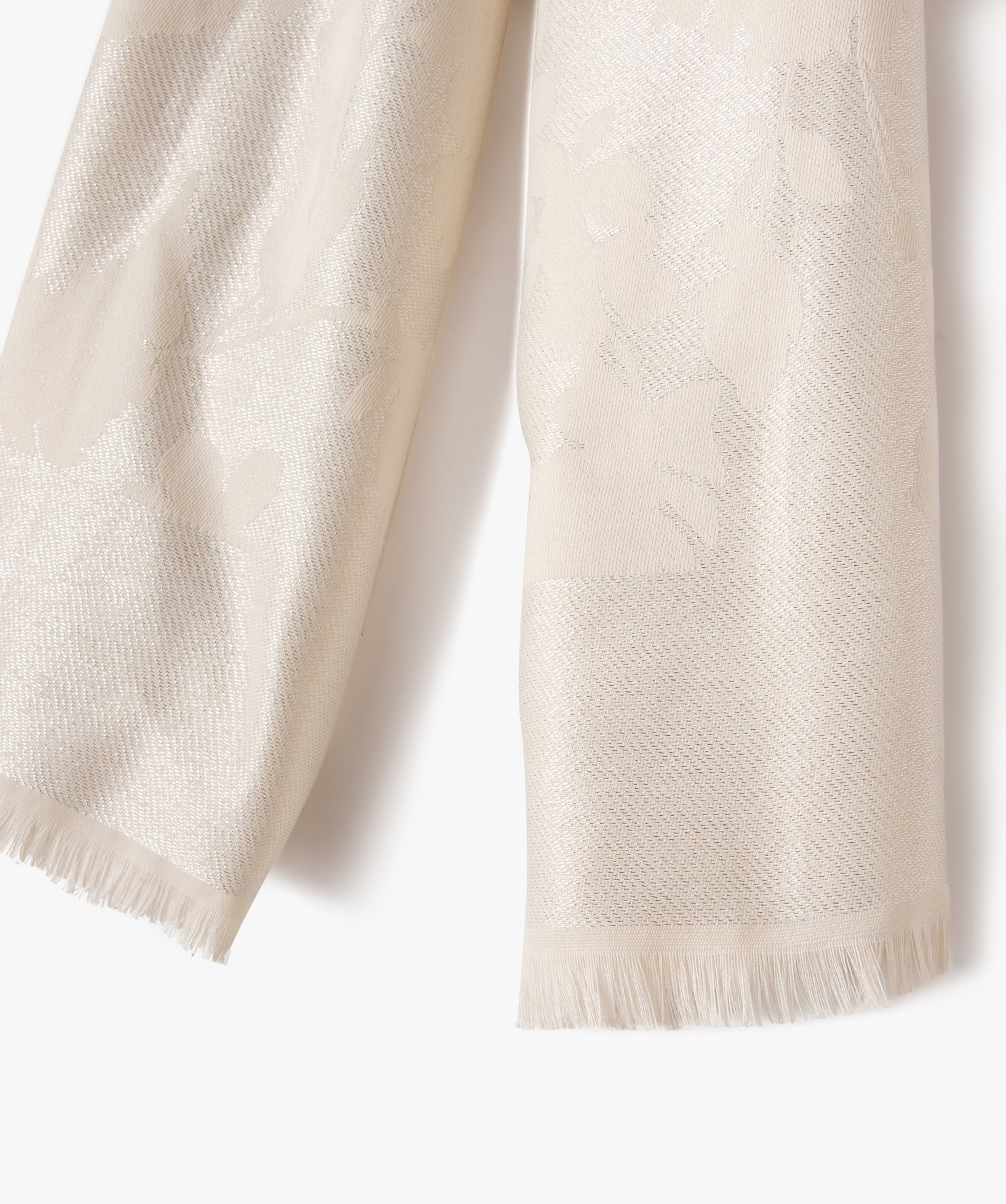 Foulard scintillant à motifs fleuris femme ecru | GEMO