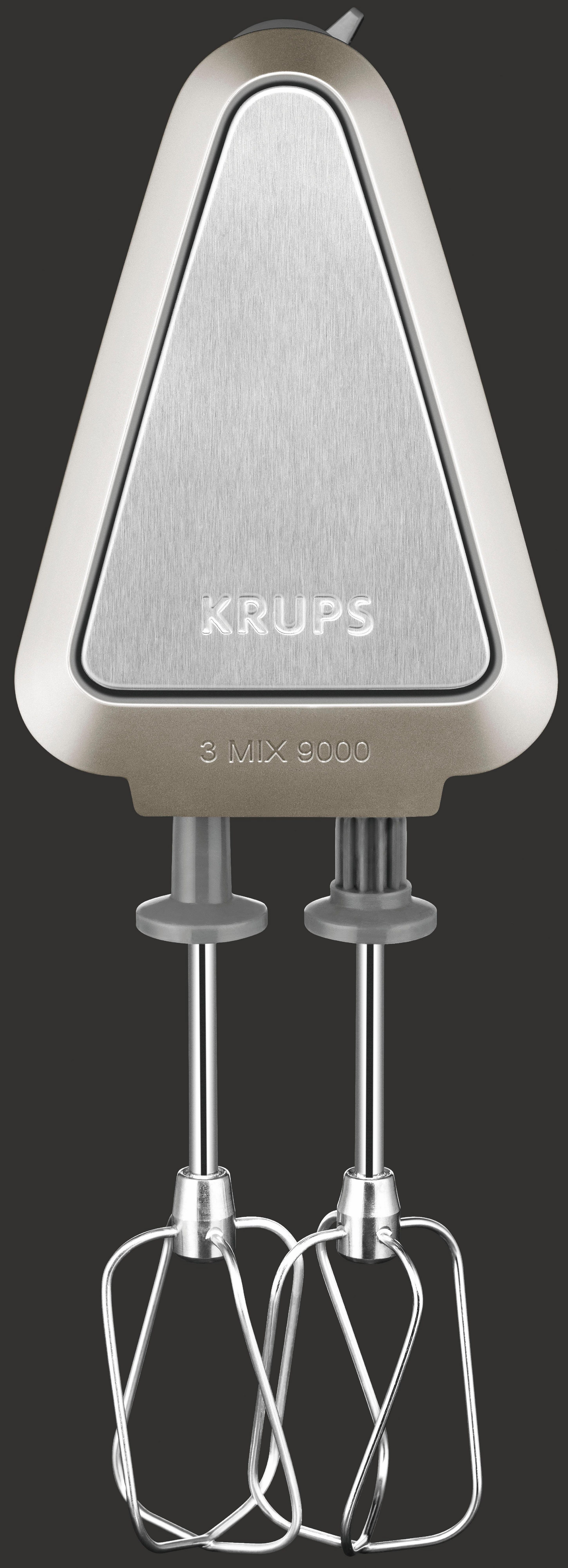 Krups Handmixer 3 Mix 9000 Deluxe GN9011, 500 W, stufenlose Geschwindigkeiten mit langsamem Start+Turbo-& Auswurftaste