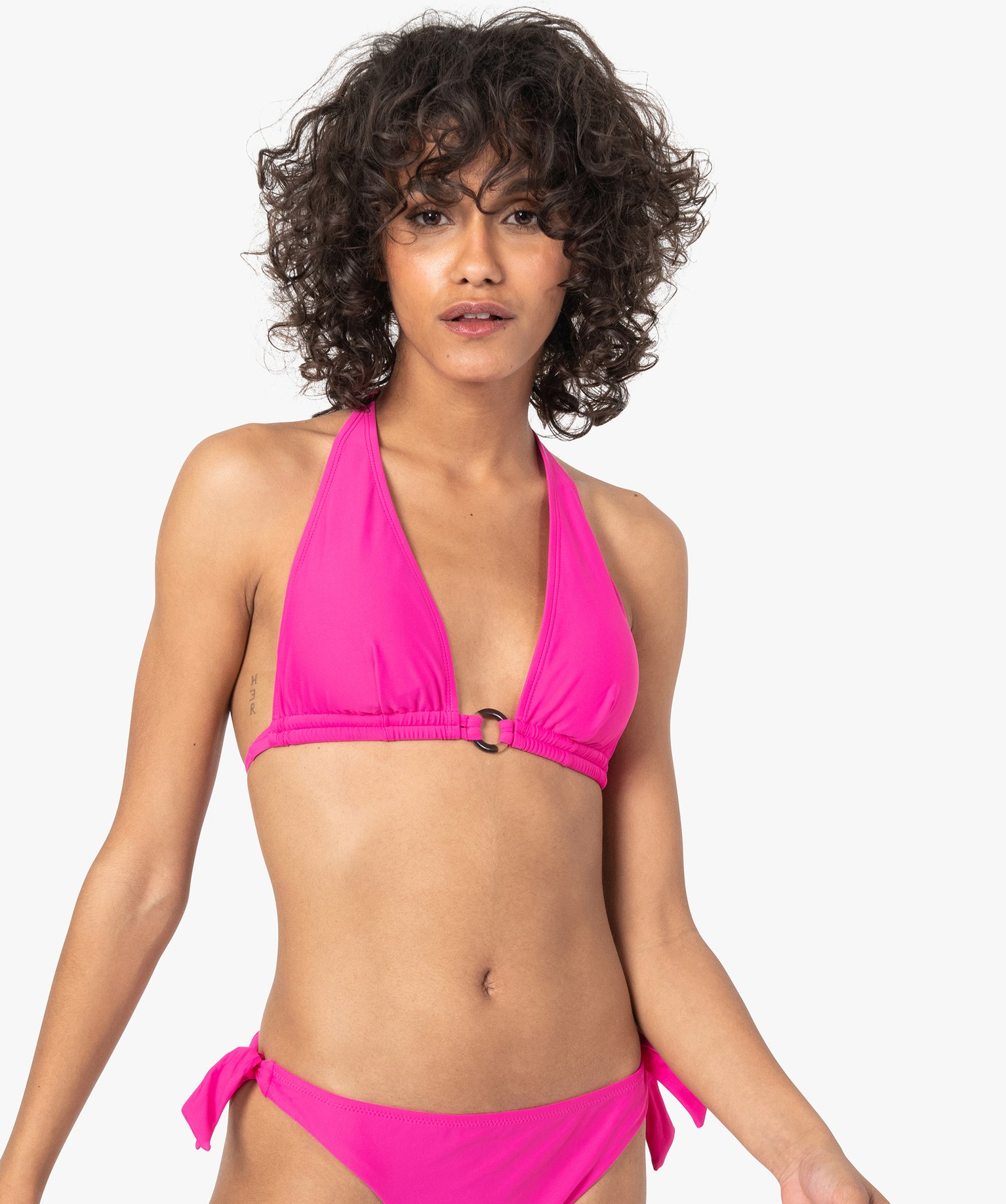 Haut de maillot de bain femme forme triangle rose | GEMO