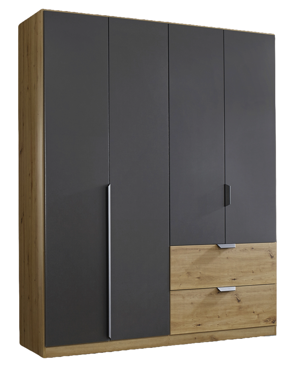 Rauch Drehtürenschrank Quadra-Spin Grau
